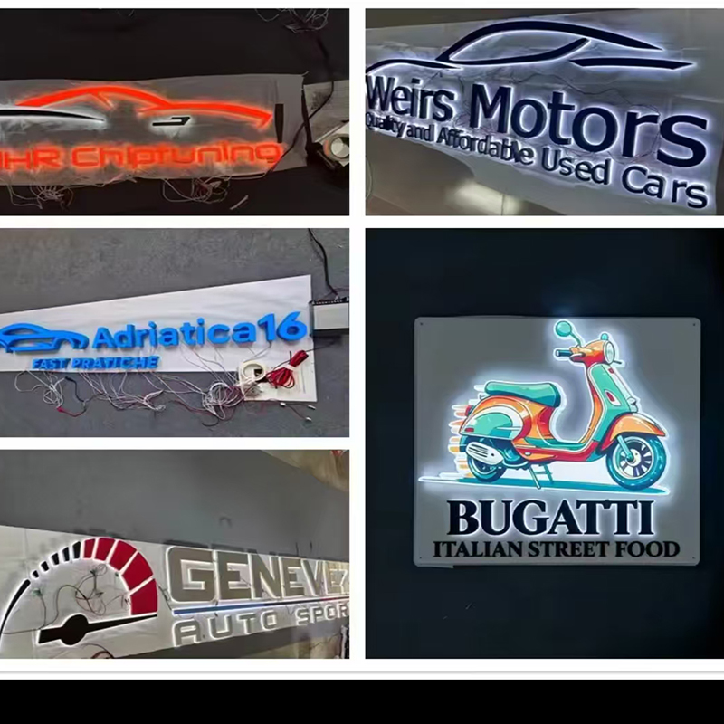 Custom LED Backlit Letter Sign - Auto Repair Shop Logo Design ulasan dan harga
