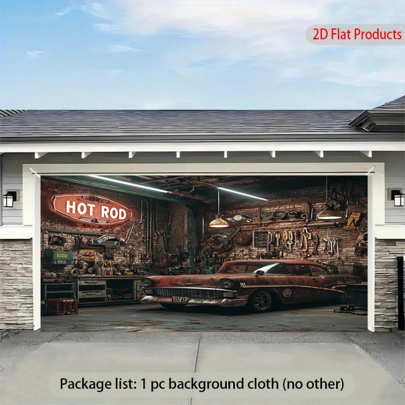 1Vintage Car Garage Banner Bac - Auto Repair Shop Background ulasan dan harga