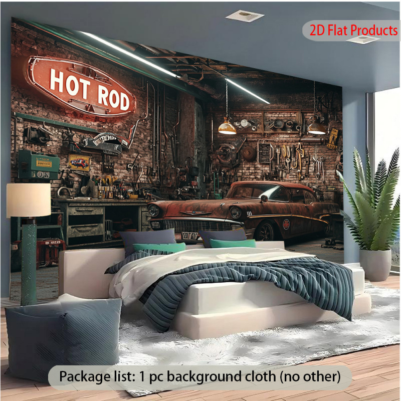 1Vintage Car Garage Banner Bac - Auto Repair Shop Background ulasan dan harga