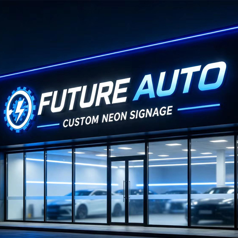 3D Custom LED Illuminated Lett - Auto Repair Shop Logo Design ulasan dan harga